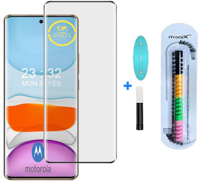 OVMYX Edge To Edge Tempered Glass for Motorola Edge 50 Fusion 5G Advanced Border Less Full Edge to Edge UV Screen Protector and Easy Installation Kit. with cable protector(Pack of 1) OVMYX Edge To Edge Tempered Glass for Motorola Edge 50 Fusion 5G Advanced Border Less Full Edge to Edge UV Screen Protector and Easy Installation Kit. with cable protector(Pack of 1)