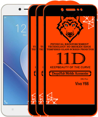 DeepzHub Edge To Edge Tempered Glass for VIVO Y66(Pack of 3)