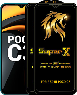 PFOAM Edge To Edge Tempered Glass for POCO C3(Pack of 2)