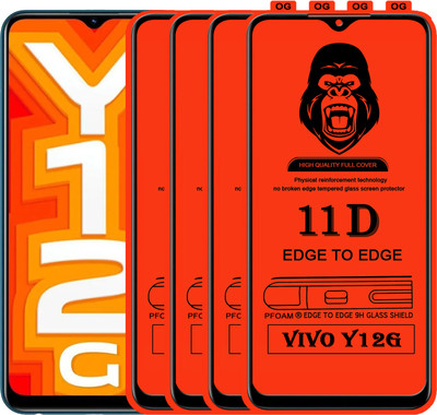Laxdom Edge To Edge Tempered Glass for VIVO Y12G(Pack of 4)