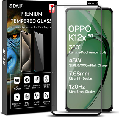 FAVJIP Edge To Edge Tempered Glass for Oppo K12x, Oppo K12x 5G, 2.5D Curved Self Adhesive Anti Static HD+ Screen Guard Protector with All in One Easy Installation Kit(Pack of 1) FAVJIP Edge To Edge Tempered Glass for Oppo K12x, Oppo K12x 5G, 2.5D Curved Self Adhesive Anti Static HD+ Screen Guard Protector with All in One Easy Installation Kit(Pack of 1)