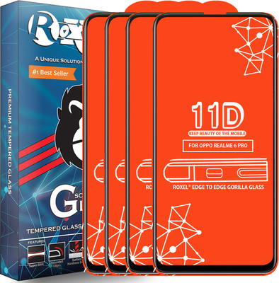 Roxel Edge To Edge Tempered Glass for Realme 6 Pro(Pack of 4)