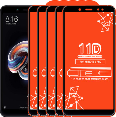 Roxel Edge To Edge Tempered Glass for Mi Redmi Note 5 Pro(Pack of 5)