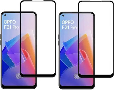 NaturalBuy Edge To Edge Tempered Glass for OPPO F21 Pro -| / Tempered Glass | Screen Protector Full HD Quality Tempered Glass Anti-Scratch Edge to Edge Coverage with Easy Installation Kit (Black) |(Pack of 2)