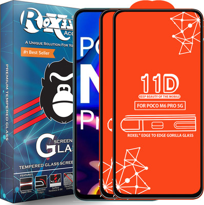 Roxel Edge To Edge Tempered Glass for Poco M6 Pro 5G(Pack of 2)