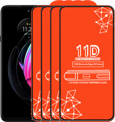 Qyist Edge To Edge Tempered Glass for Motorola Edge 20 Fusion(Pack of 4)