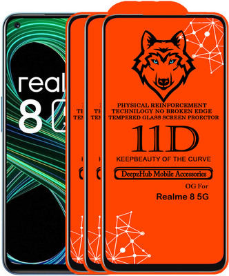 DeepzHub Edge To Edge Tempered Glass for Realme 8 5G(Pack of 3)