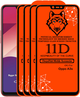 DeepzHub Edge To Edge Tempered Glass for Oppo A3s(Pack of 4)