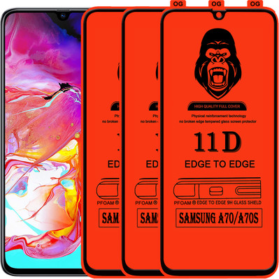 Laxdom Edge To Edge Tempered Glass for SAMSUNG A70(Pack of 3)