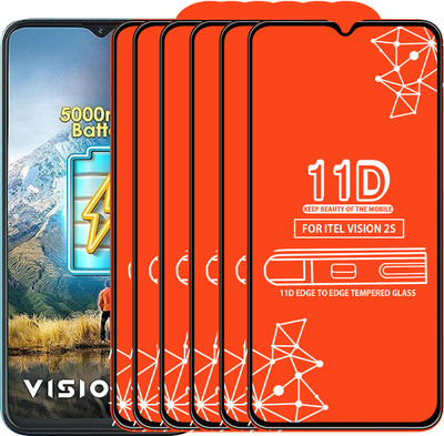 Qyist Edge To Edge Tempered Glass for Itel Vision 2S(Pack of 6)