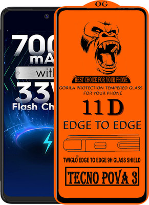 TWIGLO Edge To Edge Tempered Glass for TECNO POVA 3(Pack of 1)