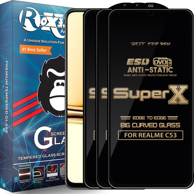 Roxel Edge To Edge Tempered Glass for REALME C53(Pack of 3)