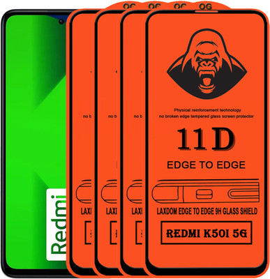 Laxdom Edge To Edge Tempered Glass for REDMI K50I 5G(Pack of 4)