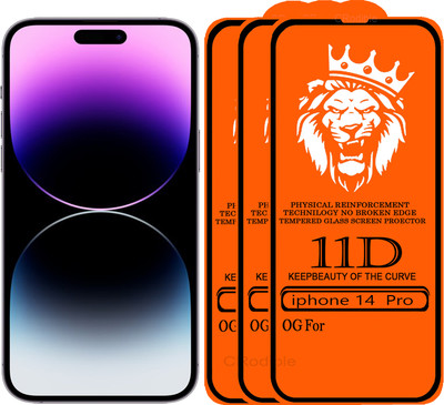 DeepzHub Edge To Edge Tempered Glass for iPhone 14 Pro(Pack of 3)