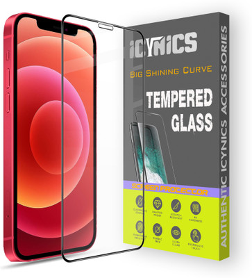 ICYNICS Edge To Edge Tempered Glass for Apple iPhone 12, Anti-Fingerprint, Waterproof, Oil-resistant, Bubble-Free, Anti-Static with Full Screen Coverage & Easy Installation(Pack of 1)