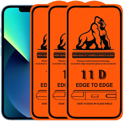 9H Edge To Edge Tempered Glass for Apple iphone 12 Mini -11D (Pack Of 3)(Pack of 3)