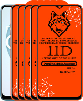 DeepzHub Edge To Edge Tempered Glass for Realme C21(Pack of 5)