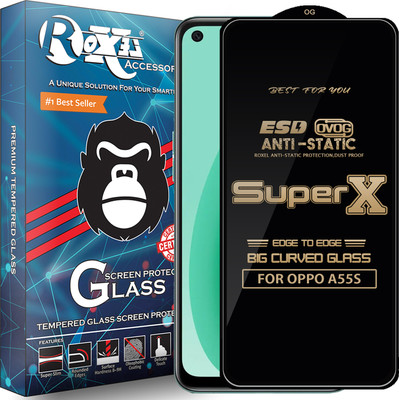 Roxel Edge To Edge Tempered Glass for OPPO A55S(Pack of 1)