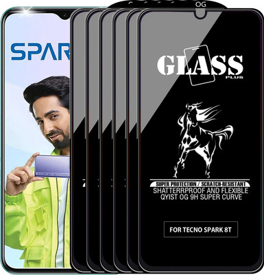 Qyist Edge To Edge Tempered Glass for TECNO SPARK 8T(Pack of 6)