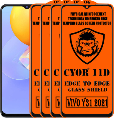 CYOR Edge To Edge Tempered Glass for VIVO Y31 2021(Pack of 4)