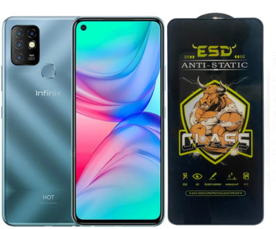 Blate Edge To Edge Tempered Glass for Infinix Hot 10, ESD Tempered Glass, ESD Screen Protector, Anti Static, Screen Protector(Pack of 1)