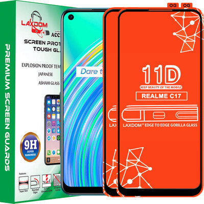 Laxdom Edge To Edge Tempered Glass for REALME C17(Pack of 2)