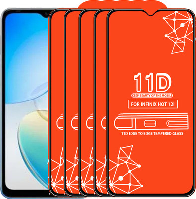 Roxel Edge To Edge Tempered Glass for Infinix Hot 12I(Pack of 5)