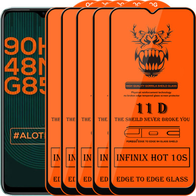 Forego Edge To Edge Tempered Glass for Infinix Hot 10s(Pack of 5)