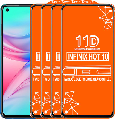 TWIGLO Edge To Edge Tempered Glass for INFINIX HOT 10(Pack of 4)
