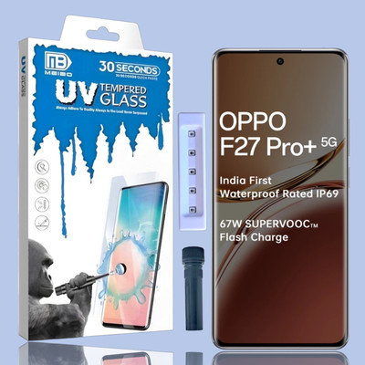 KadWaniya Edge To Edge Tempered Glass for Oppo F27 pro + 5G, Oppo F27 Pro Plus 5G, Meibo Series 3D Curved (30 Seconds Quick Paste) High Quality UV Liquide Glue Glass with Easy Installation Kit-0631(Pack of 1)