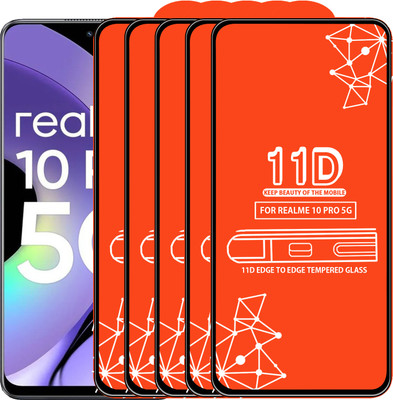 Qyist Edge To Edge Tempered Glass for Realme 10 Pro 5G(Pack of 5)