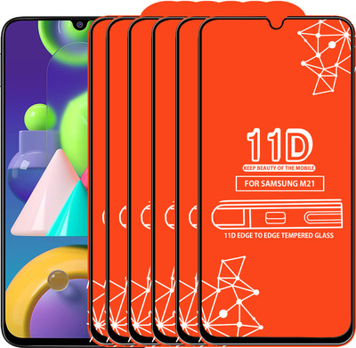Roxel Edge To Edge Tempered Glass for Samsung Galaxy M21(Pack of 6)