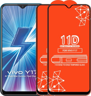 Qyist Edge To Edge Tempered Glass for Vivo Y17(Pack of 2)