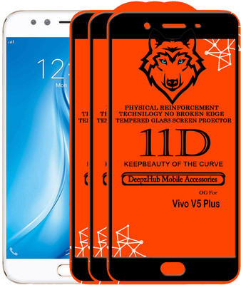 DeepzHub Edge To Edge Tempered Glass for Vivo V5 Plus(Pack of 3)