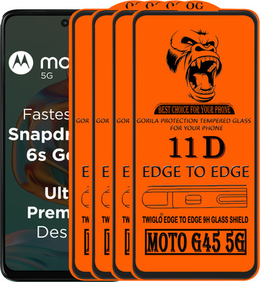 TWIGLO Edge To Edge Tempered Glass for MOTO G45 5G(Pack of 4)