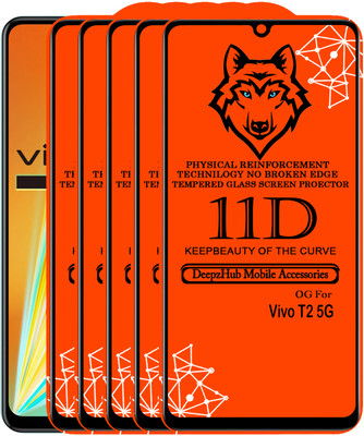 DeepzHub Edge To Edge Tempered Glass for Vivo T2 5G(Pack of 5)