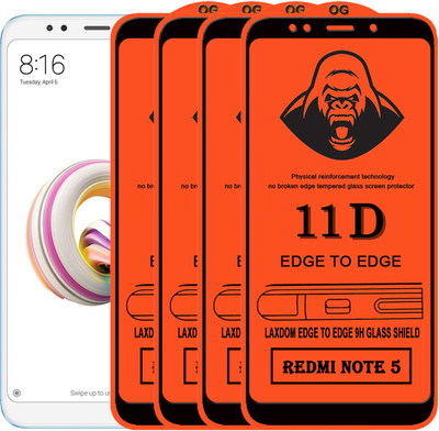 Laxdom Edge To Edge Tempered Glass for Mi Redmi Note 5(Pack of 4)