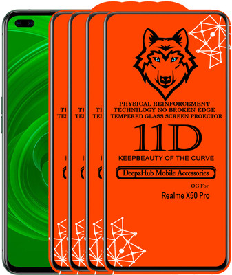 DeepzHub Edge To Edge Tempered Glass for Realme X50 Pro(Pack of 4)