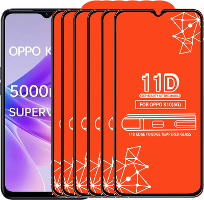 Roxel Edge To Edge Tempered Glass for Oppo K10 5G(Pack of 6)