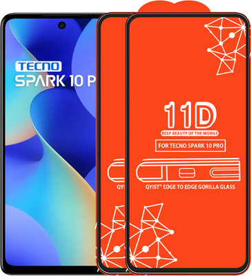 Qyist Edge To Edge Tempered Glass for TECNO SPARK 10 PRO(Pack of 2)