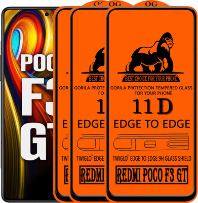 TWIGLO Edge To Edge Tempered Glass for REDMI POCO F3 GT(Pack of 3)
