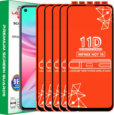 Laxdom Edge To Edge Tempered Glass for INFINIX HOT 10(Pack of 5)
