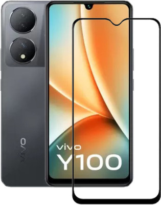 AKSHUD Edge To Edge Tempered Glass for vivo Y100 5G, VIVO Y100(Pack of 1)