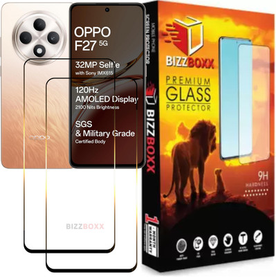 BizzBoxx Edge To Edge Tempered Glass for OPPO F27 5G, F27 5G, F 27 5G, Oppo F27, Precise Curved Edges, Scratch Guard, temper glass guard, screen guard, temper glass(Pack of 2)