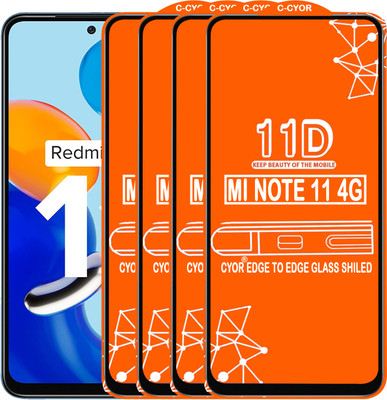 CYOR Edge To Edge Tempered Glass for REDMI NOTE 11 4G(Pack of 4)