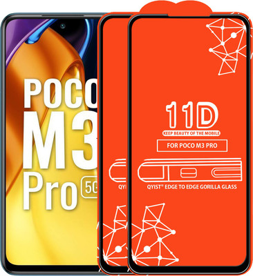Qyist Edge To Edge Tempered Glass for Poco M3 Pro(Pack of 2)