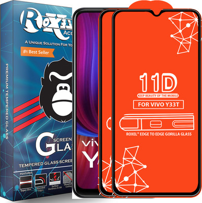 Roxel Edge To Edge Tempered Glass for Vivo Y33T(Pack of 2)