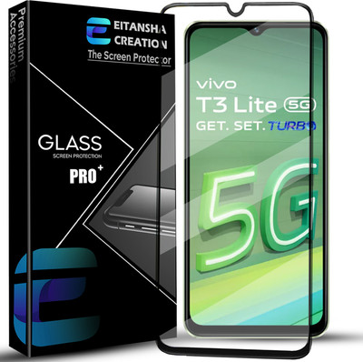 EITANSHA CREATION Edge To Edge Tempered Glass for Vivo T3 Lite 5G(Pack of 1)