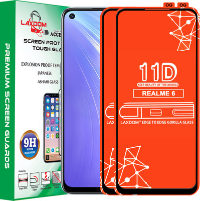 Laxdom Edge To Edge Tempered Glass for REALME 6(Pack of 2)
