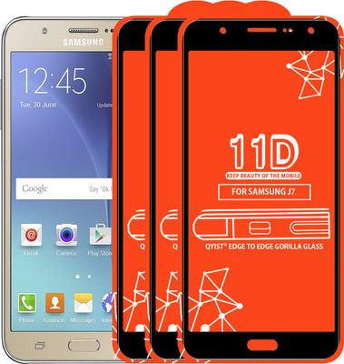 Qyist Edge To Edge Tempered Glass for Samsung Galaxy J7(Pack of 3)